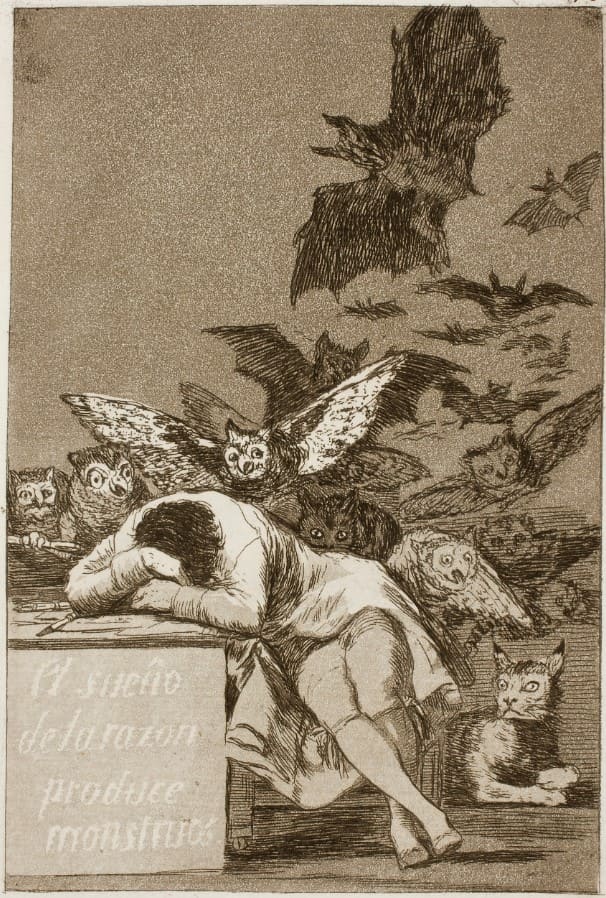 El sueño de la razpn produce moustruos de Francisco de Goya