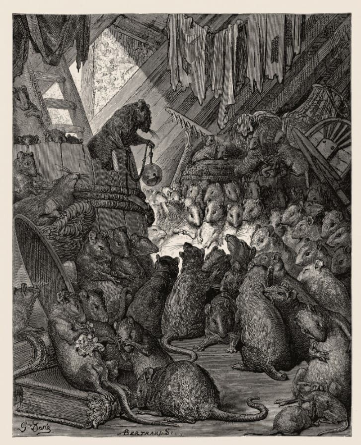 La reunión de ratas de Gustave Dore